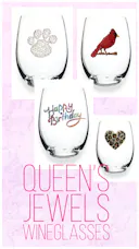 Queen's Jewels Stemless Glasses