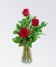 3 Red Rose Bud Vase