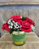 Red rose bouquet in quantity of 6 or 9 stems with diamante pins for shine. 