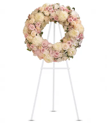 White and pink flowers in an 18