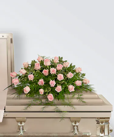 Rose casket spray available in different colors