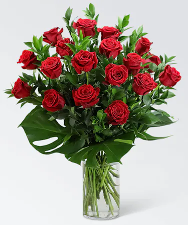 Red Roses with Modern Foliage (12)