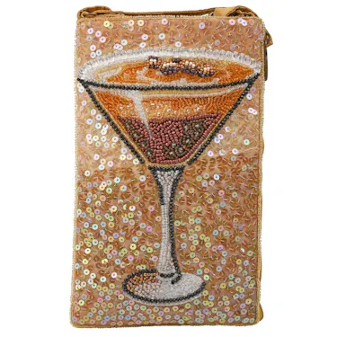 Bamboo Trading Company Club Bags featuring different designs. Hand beaded & embroidered bags for carrying your phone, credit card and cash