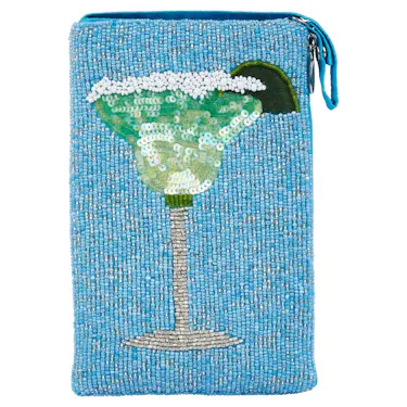 Bamboo Trading Company Club Bags featuring different designs. Hand beaded & embroidered bags for carrying your phone, credit card and cash